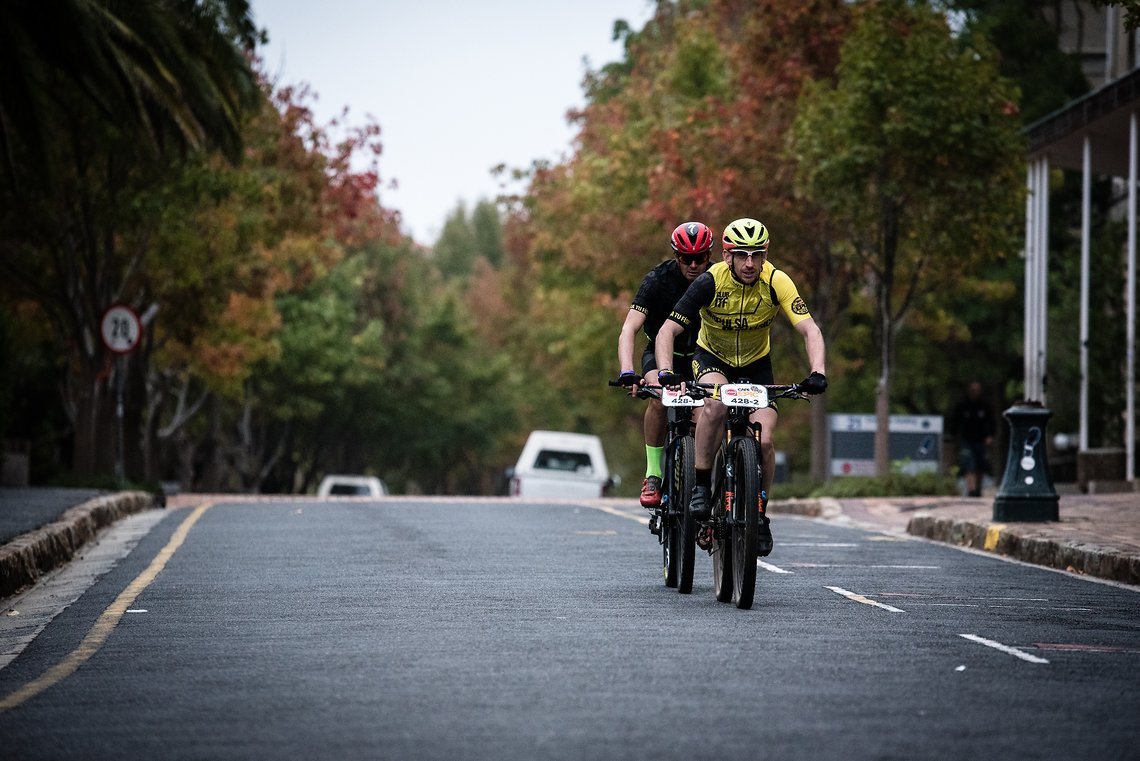 Team IMPULSA TU FÍSICO in UCT
during the Prologue of the 2019 Absa Cape Epic Mountain Bike stage race held at the University of Cape Town in Cape Town, South Africa on the 17th March 2019.

Photo by Justin Coomber/Cape Epic

PLEASE ENSURE THE AP