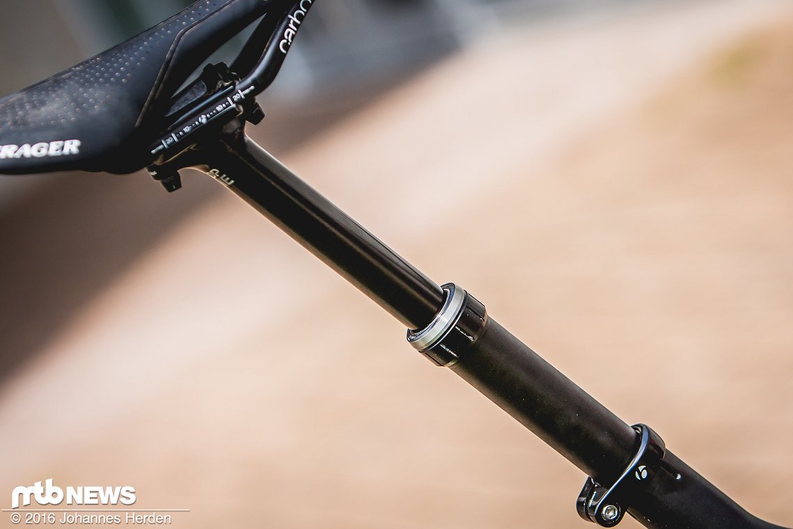 Die Bontrager Drop Line von der Seite - die Stütze gibt es mit 100, 125 oder 150 mm Hub