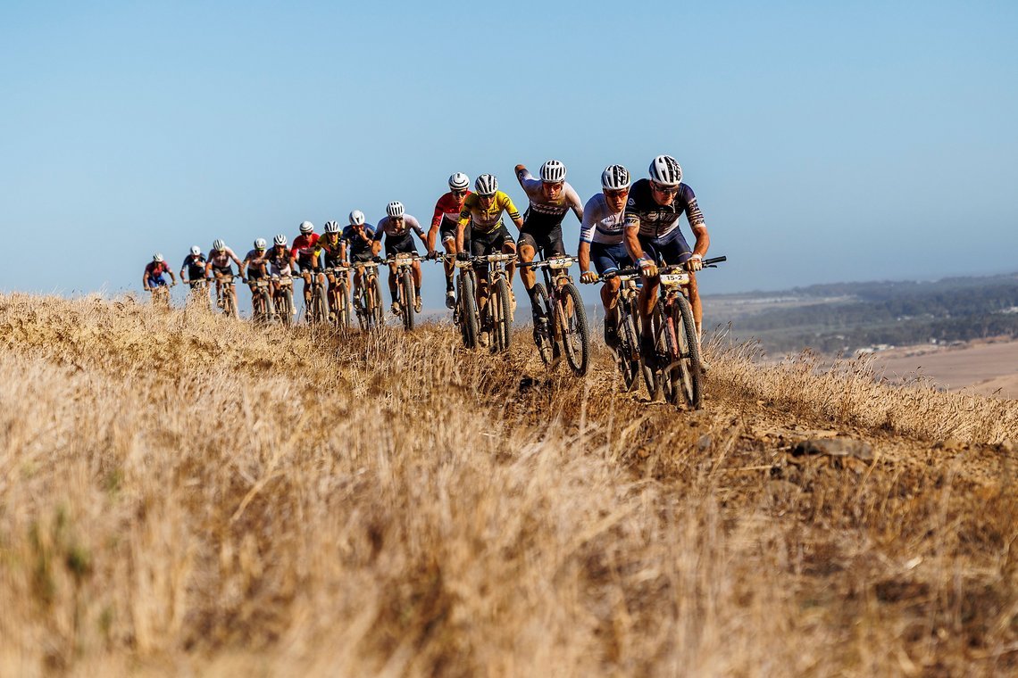 Riders during Stage 1 of the 2025 Absa Cape Epic Mountain Bike stage race held at Meerendal Wine Estate, Cape Town, South Africa on the 17th March 2025. Photo by Sam Clark/Cape Epic
PLEASE ENSURE THE APPROPRIATE CREDIT IS GIVEN TO THE PHOTOGRAPHER AN