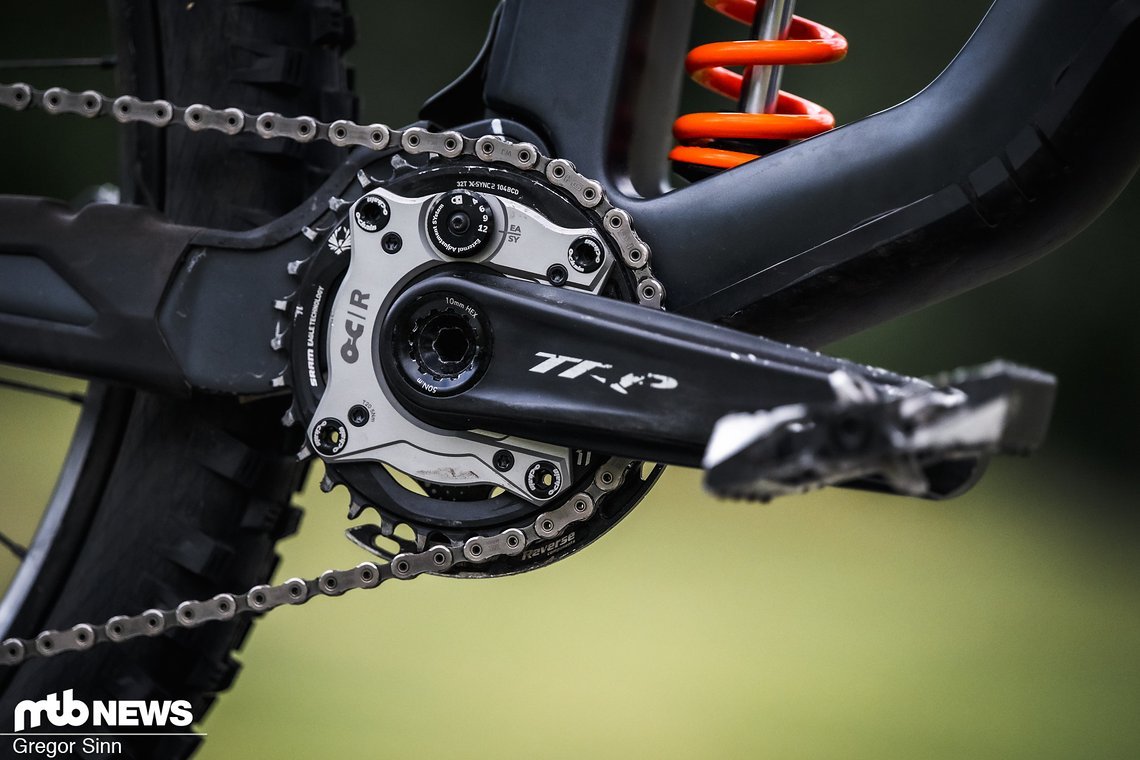 … ein Ochain mit 12° Leerweg sorgt für Ruhe am Pedal.