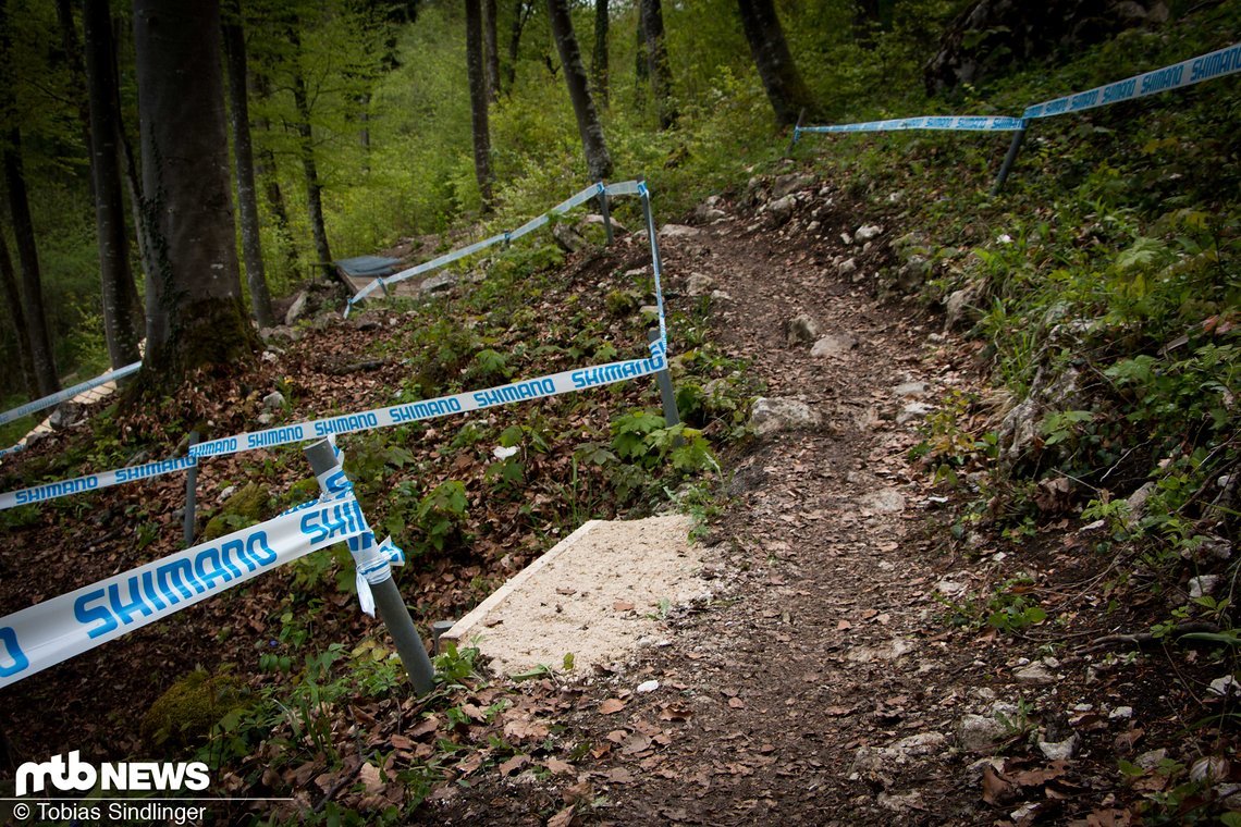 Links geht die B-Linie ab, während die A-Linie geradeaus führt.