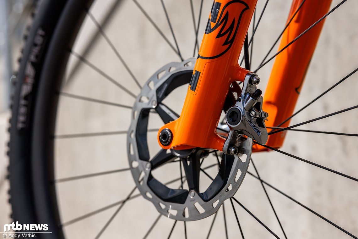 Sponsor Shimano steuert selbstverständlich auch die Bremsen ihrer XTR-Gruppe bei.