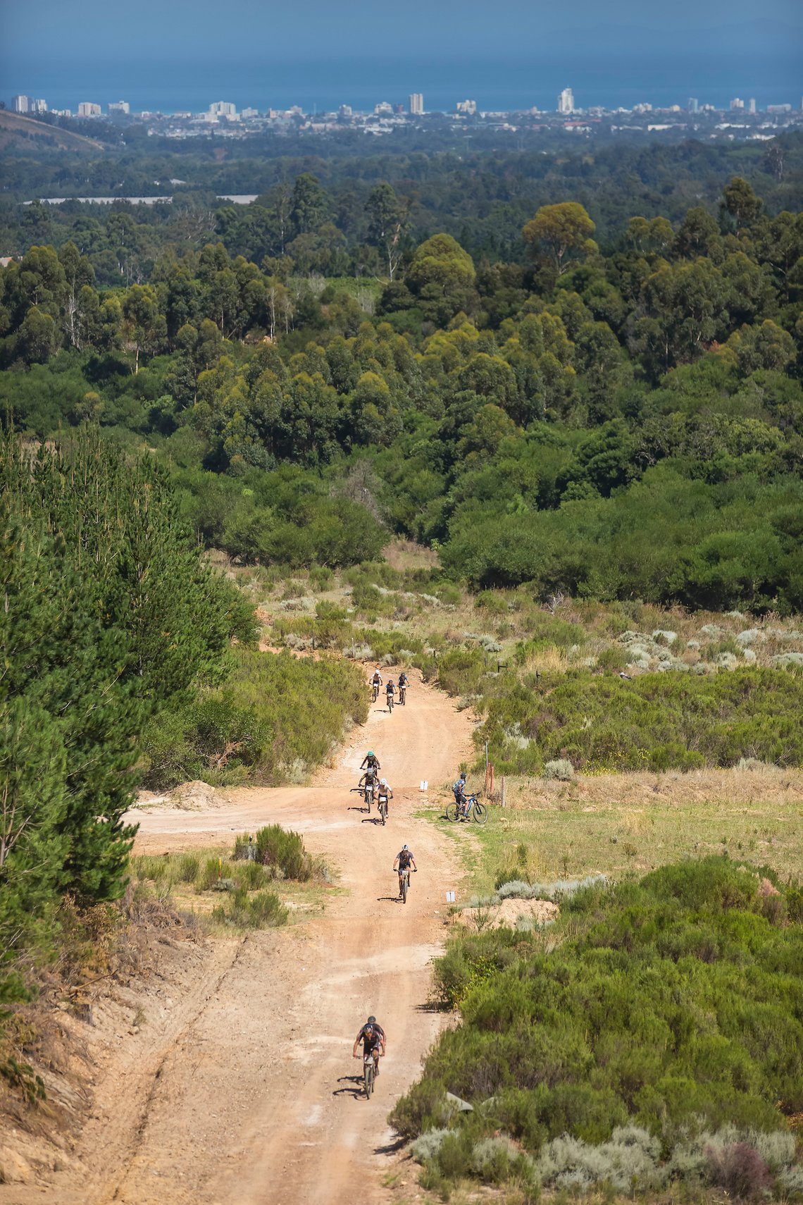 Scenic with Strand in the background during stage 1 of the 2022 Absa Cape Epic Mountain Bike stage race from Lourensford Wine Estate to Lourensford Wine Estate, South Africa on the 21st March 2022. © Dom Barnardt / Cape Epic