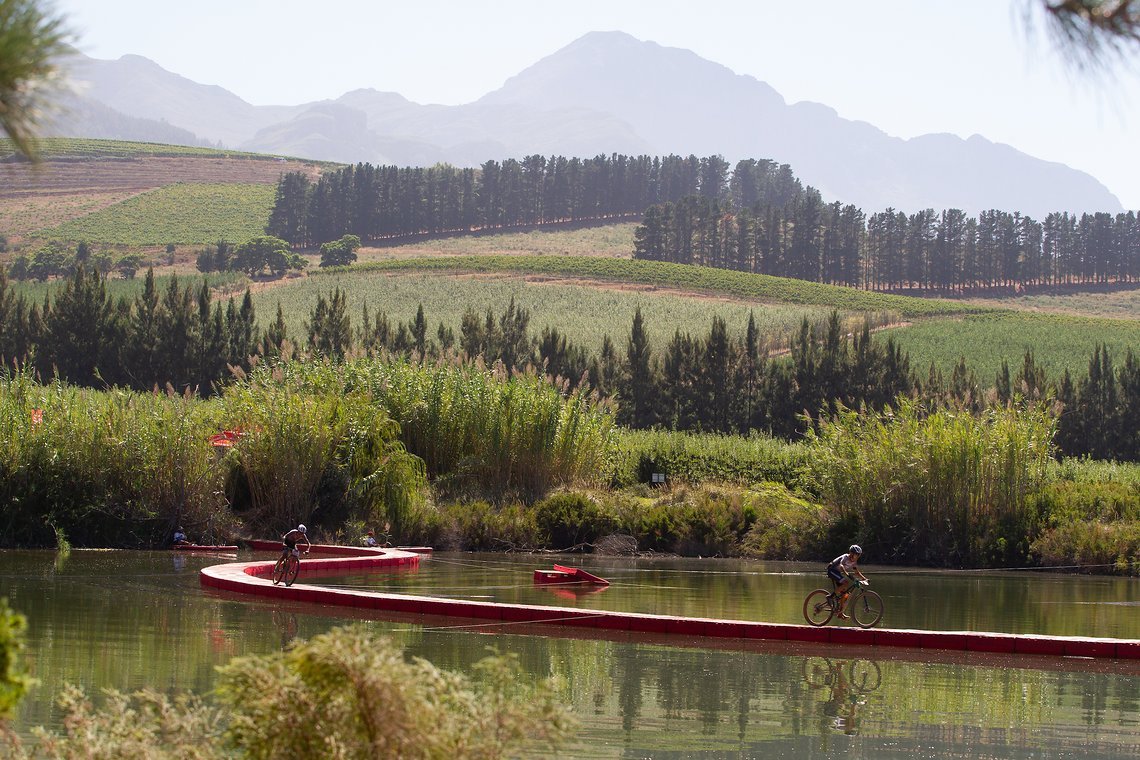 Riders during stage 1 of the 2022 Absa Cape Epic Mountain Bike stage race from Lourensford Wine Estate to Lourensford Wine Estate, South Africa on the 21st March 2022. Photo by Nick Muzik/Cape Epic
PLEASE ENSURE THE APPROPRIATE CREDIT IS GIVEN TO THE