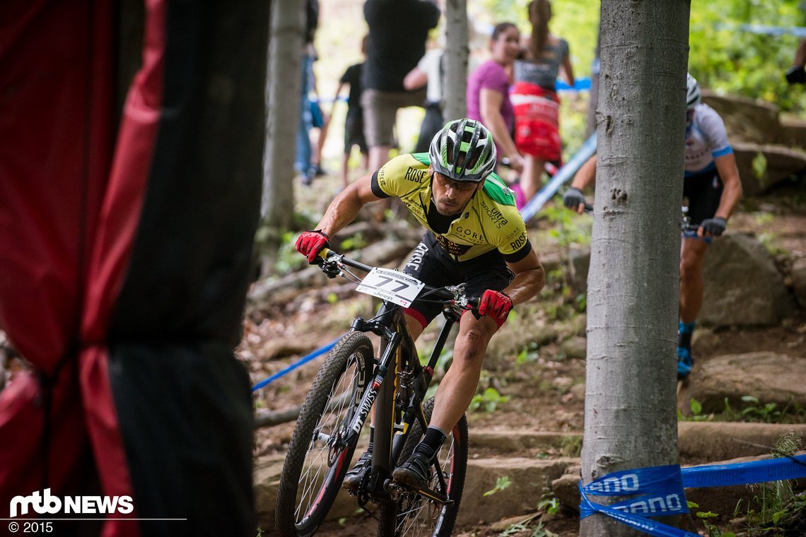 Steffen Thum beim WorldCup in Kanada unterwegs, vor Fabian Giger.