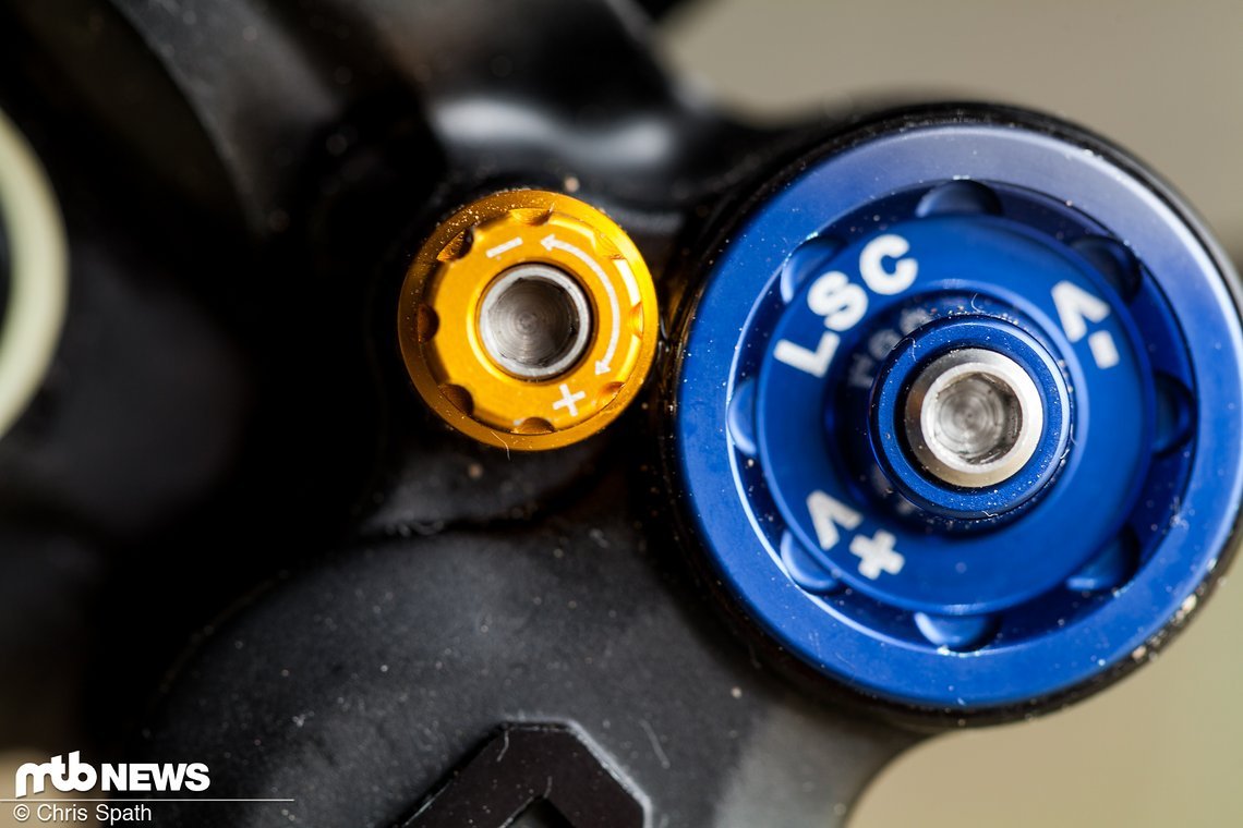 Lowspeed-Druckstufe und Lowspeed-Rebound werden per 3 mm Innensechskant verstellt