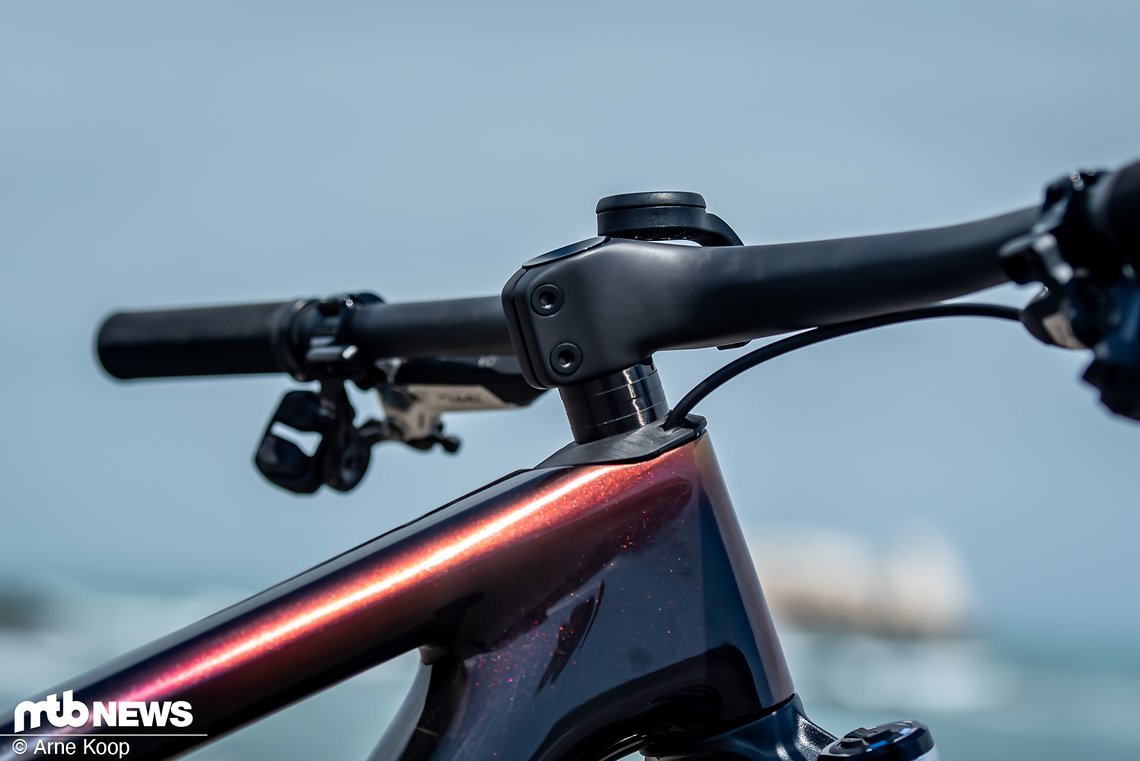 Der S-Works Rahmen setzt auf Kabelführung durch den Steuersatz.