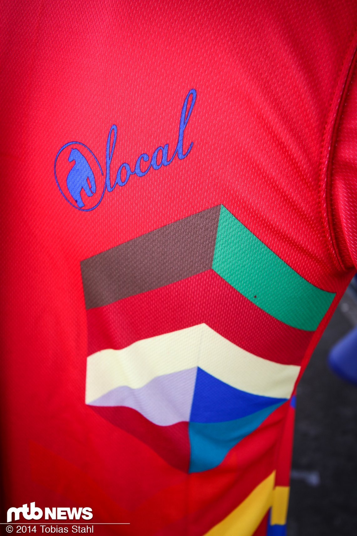 Rückenprint und Logo-Stickung am Vogue Freeride Jersey