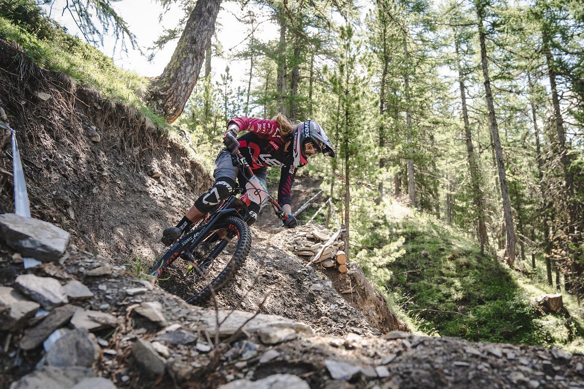 Die meisten Strecken in Les Orres gehen immer mal wieder auf die bestehenden Bikepark-Trails