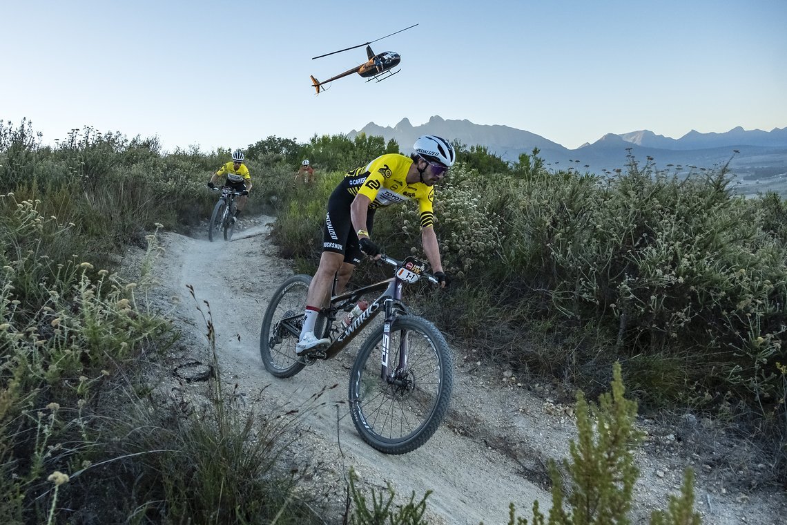 Matt Beers and Howard Grotts during Stage 5 of the 2024 Absa Cape Epic Mountain Bike stage race from CPUT, Wellington to CPUT, Wellington, South Africa on 22 March 2024. Photo by Dom Barnardt /Cape Epic
PLEASE ENSURE THE APPROPRIATE CREDIT IS GIVEN T
