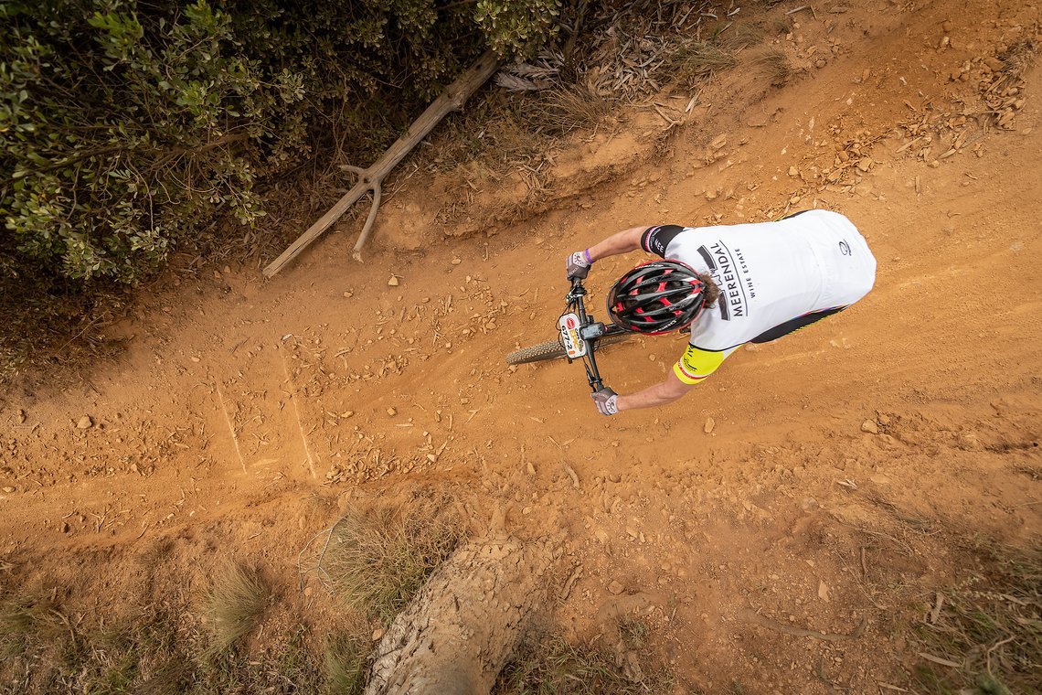 Markus Gisler from Meerendal decending Plum Pudding during the Prologue of the 2019 Absa Cape Epic Mountain Bike stage race held at the University of Cape Town in Cape Town, South Africa on the 17th March 2019.

Photo by Xavier Briel/Cape Epic

P