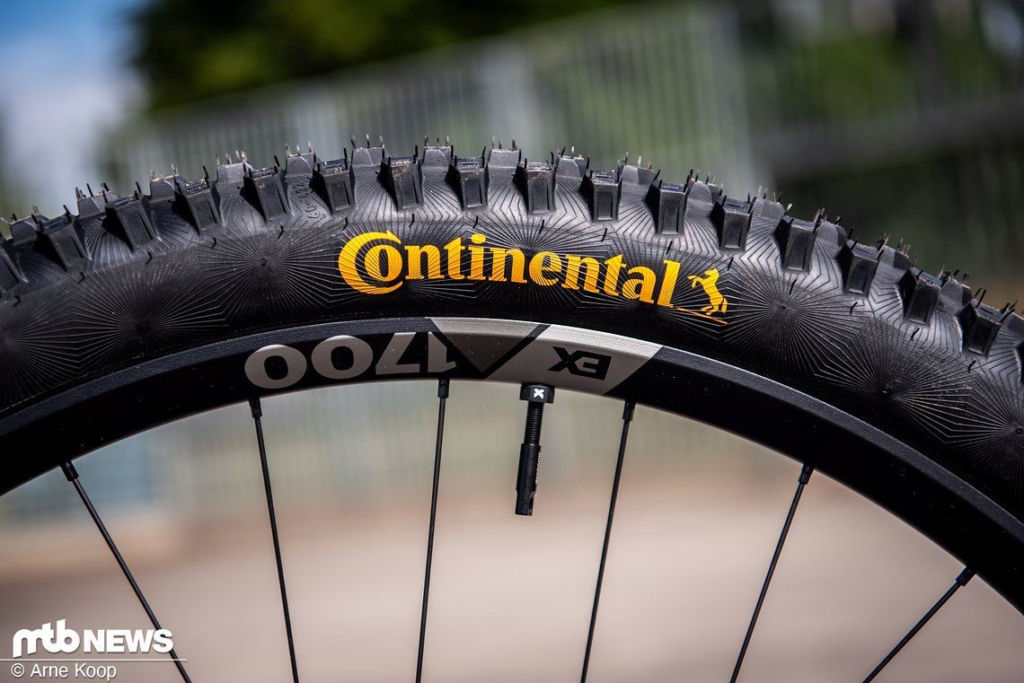 Continental Kryptotal-Reifen und DT Swiss EX1700-Laufrädern sollen für Grip und Leichtlauf sorgen.