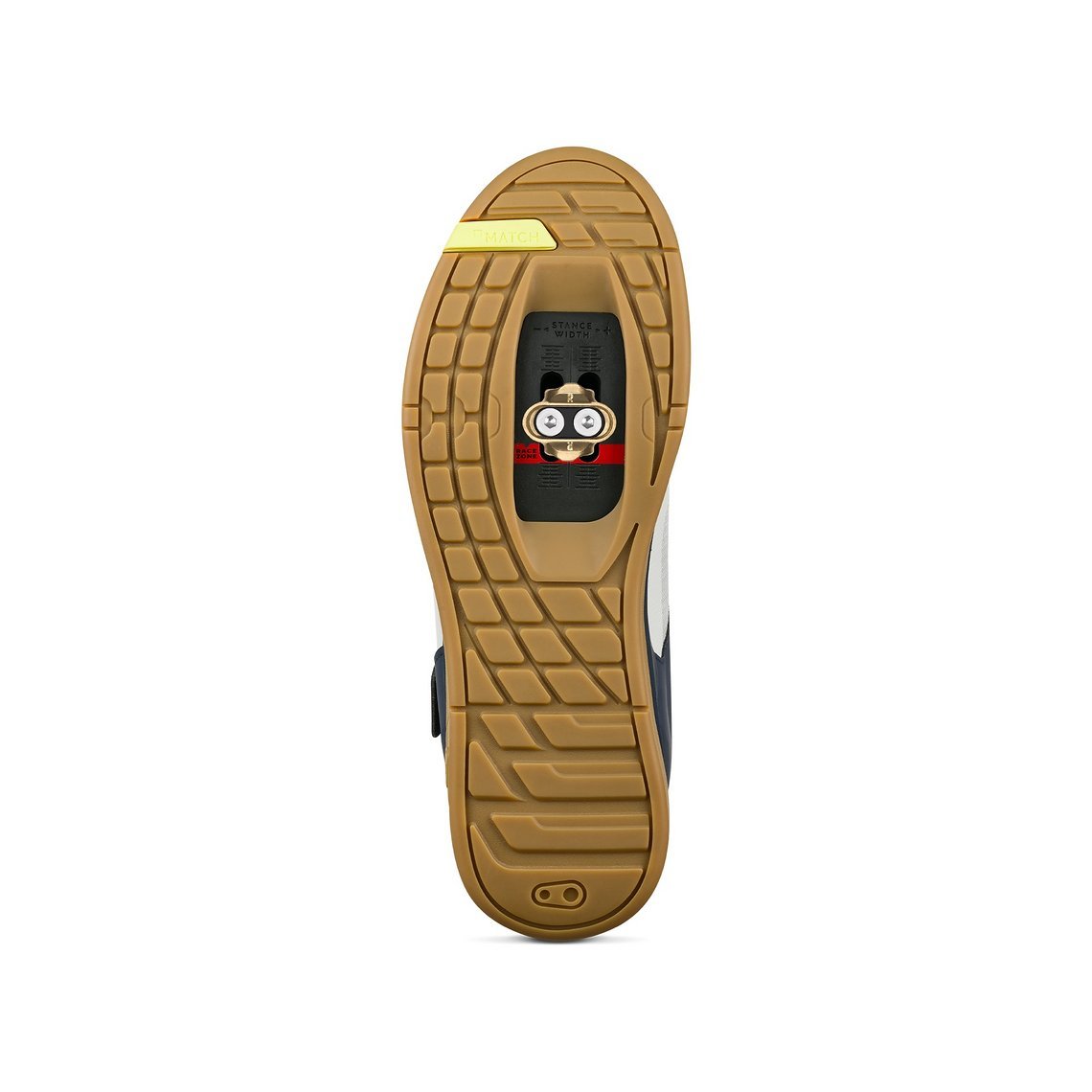 Crankbrothers setzt bei diesem Modell auf eine Match-Box-Cleat-Aufnahme mit Ramoe für leichtes Ein- und Ausklicken.