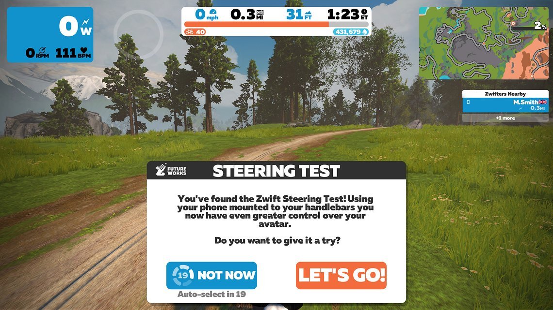 Zwift FutureWorks Steering ist bisher lediglich auf einem 2,1 Meilen langen Rundkurs verfügbar.