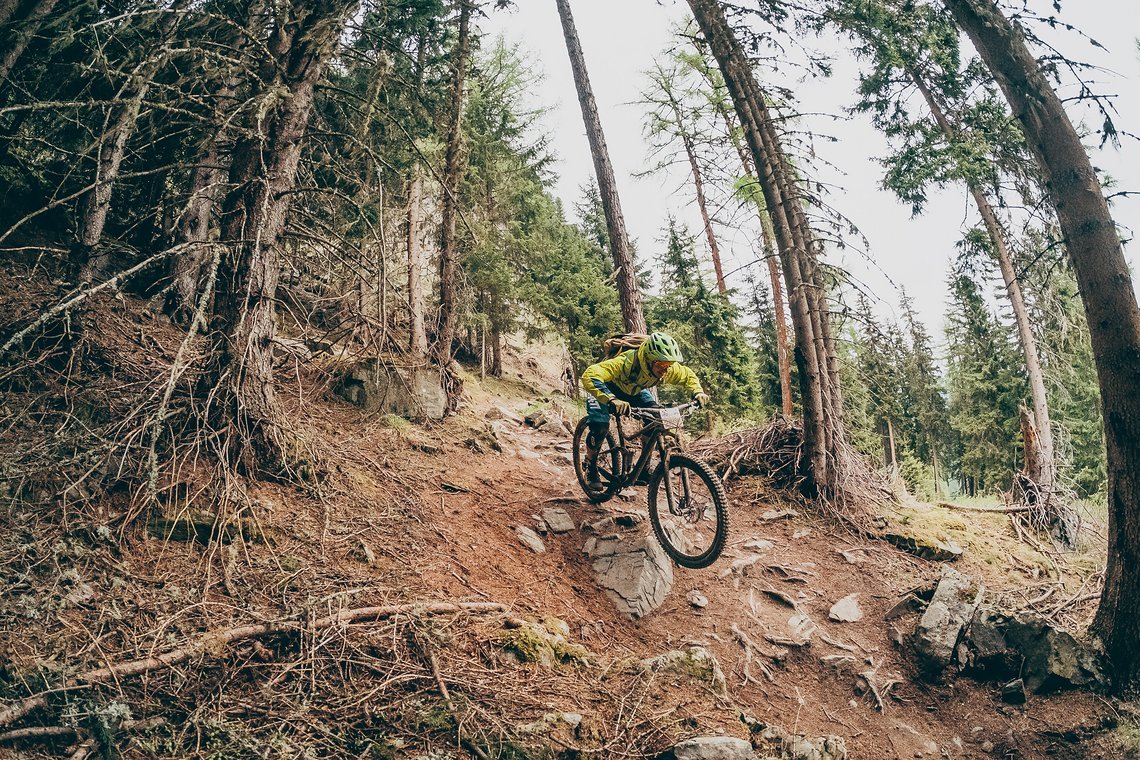Der Trail von der Leiterbergalm hinab ist eines der (verbliebenen) Trail-Highlights in Sölden...