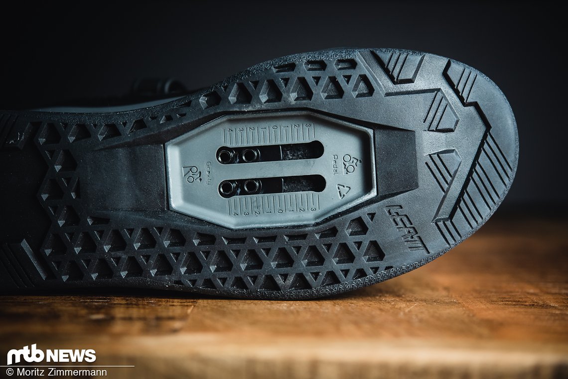 Der Cleat-Einstellbereich ist ganze 50 mm lang und von Gravity bis Pedal skaliert