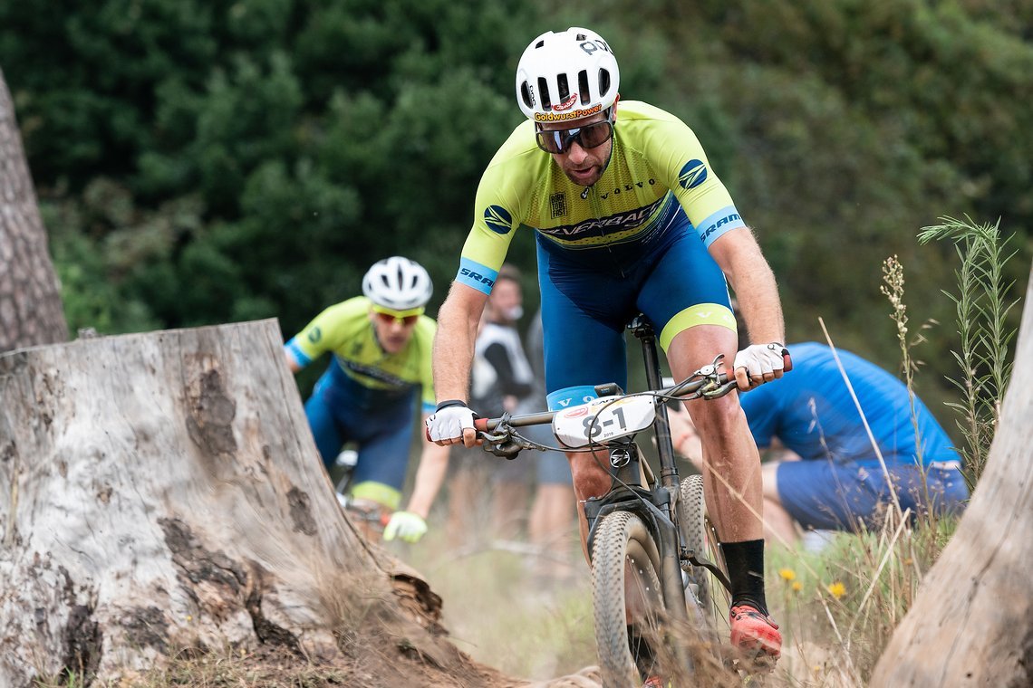 Nicola ROHRBACH (SUI) and Konny LOOSER (SUI) of team Silverback SBC during the Prologue of the 2019 Absa Cape Epic Mountain Bike stage race held at the University of Cape Town in Cape Town, South Africa on the 17th March 2019.

Photo by Greg Beadle