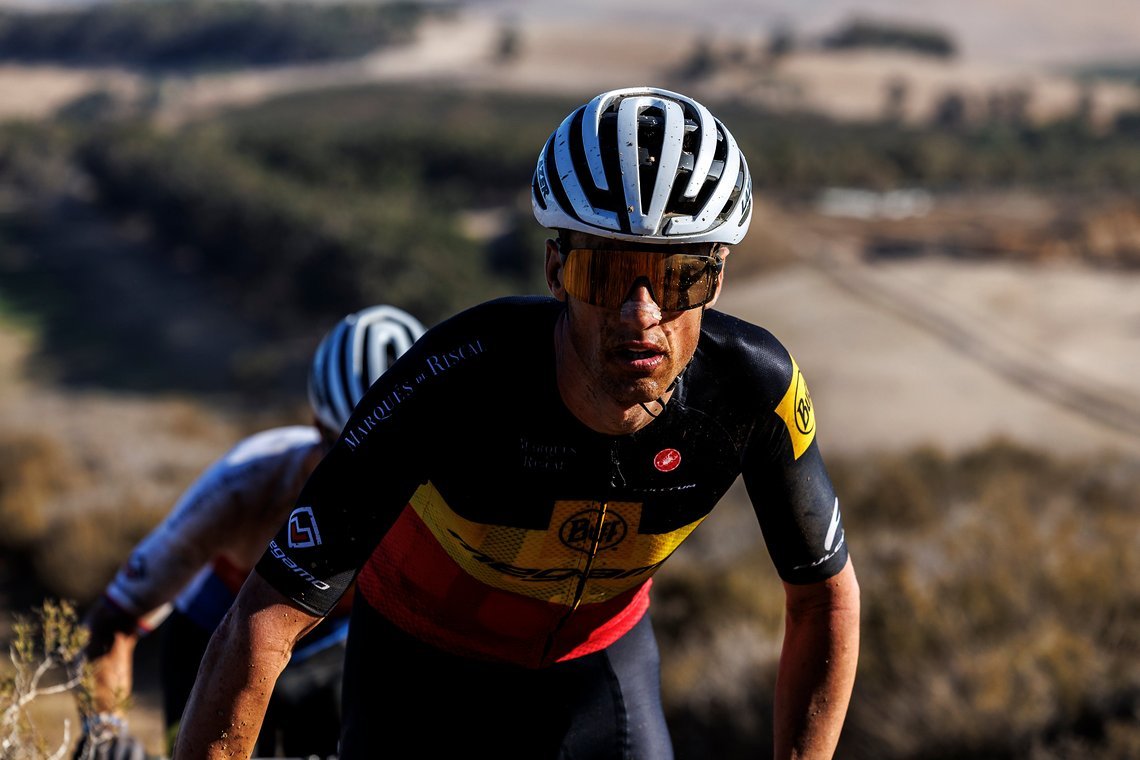Wout Alleman during Stage 1 of the 2025 Absa Cape Epic Mountain Bike stage race held at Meerendal Wine Estate, Cape Town, South Africa on the 17th March 2025. Photo by Nick Muzik/Cape Epic
PLEASE ENSURE THE APPROPRIATE CREDIT IS GIVEN TO THE PHOTOGRA