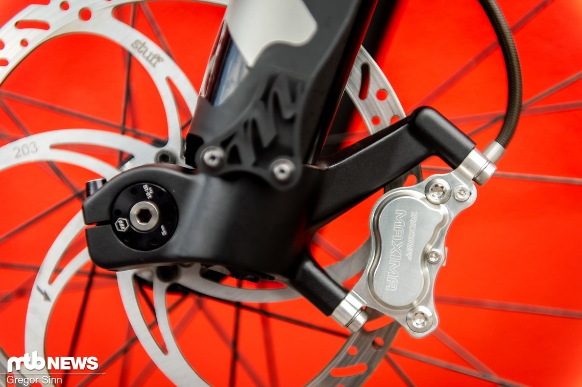 Die neue Bremsaufnahme ist für 203 mm Scheiben optimiert.