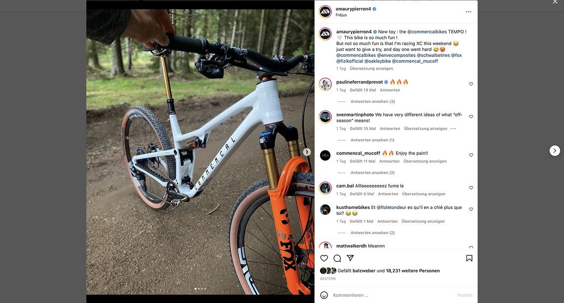 Auch Commencal will das neue, kurzhubige Fully offensichtlich nicht mehr verstecken