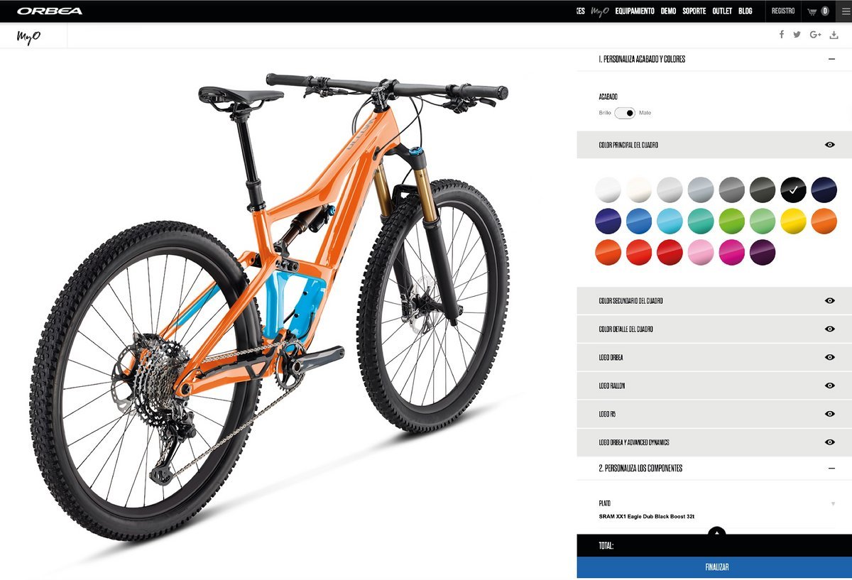 Über den Orbea MyO-Konfigurator lässt sich nicht nur die Optik anpassen Über den Orbea MyO-Konfigurator lässt sich nicht nur die Optik anpassen