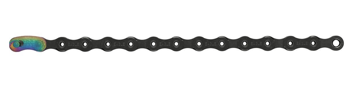 SRAM AXS Eagle-Kette in schwarz – es bleibt das PowerLock-Kettenschloss in der Regenbogen-Colorierung SRAM AXS Eagle-Kette in schwarz – es bleibt das PowerLock-Kettenschloss in der Regenbogen-Colorierung