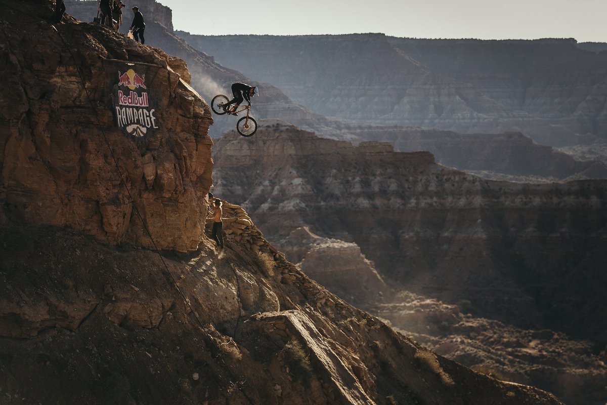 Brett Rheeder practices at Red Bull Rampage in Virgin, Utah on October 24, 2018 Brett Rheeder practices at Red Bull Rampage in Virgin, Utah on October 24, 2018