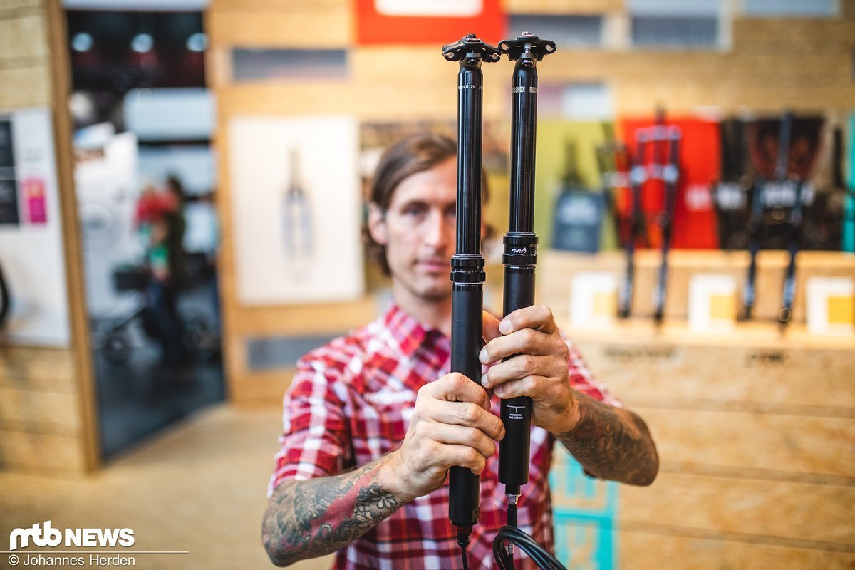 Neu vs. Alt: trotz gewaltigen 200 mm Verstellweg baut die neue Reverb nur minimal länger als das alte Modell mit 170 mm Hub Neu vs. Alt: trotz gewaltigen 200 mm Verstellweg baut die neue Reverb nur minimal länger als das alte Modell mit 170 mm Hub