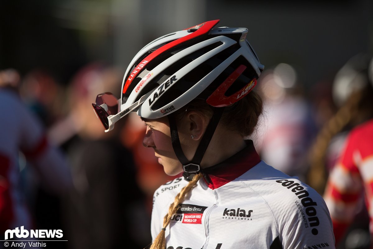 Ronja Eibl wirkt vor dem Start sehr locker Ronja Eibl wirkt vor dem Start sehr locker