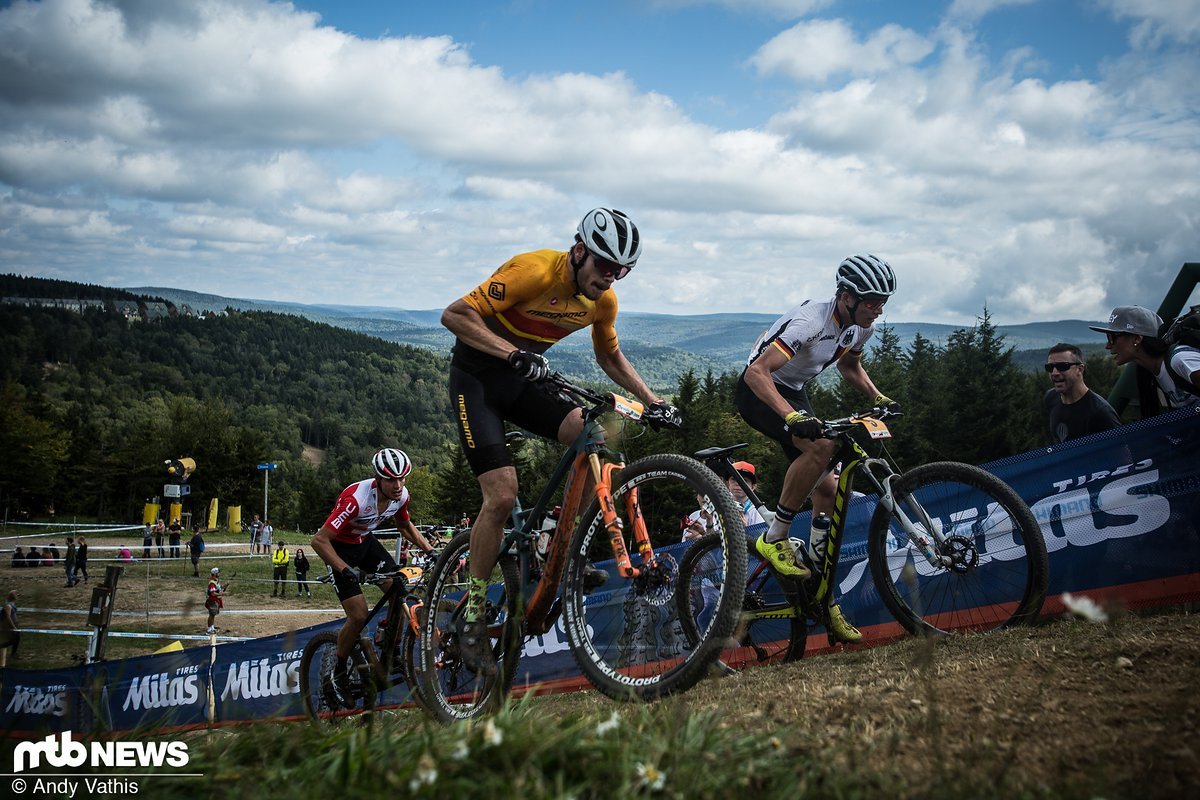 Das bestimmende Trio an der Spitze des U23-Feldes Das bestimmende Trio an der Spitze des U23-Feldes