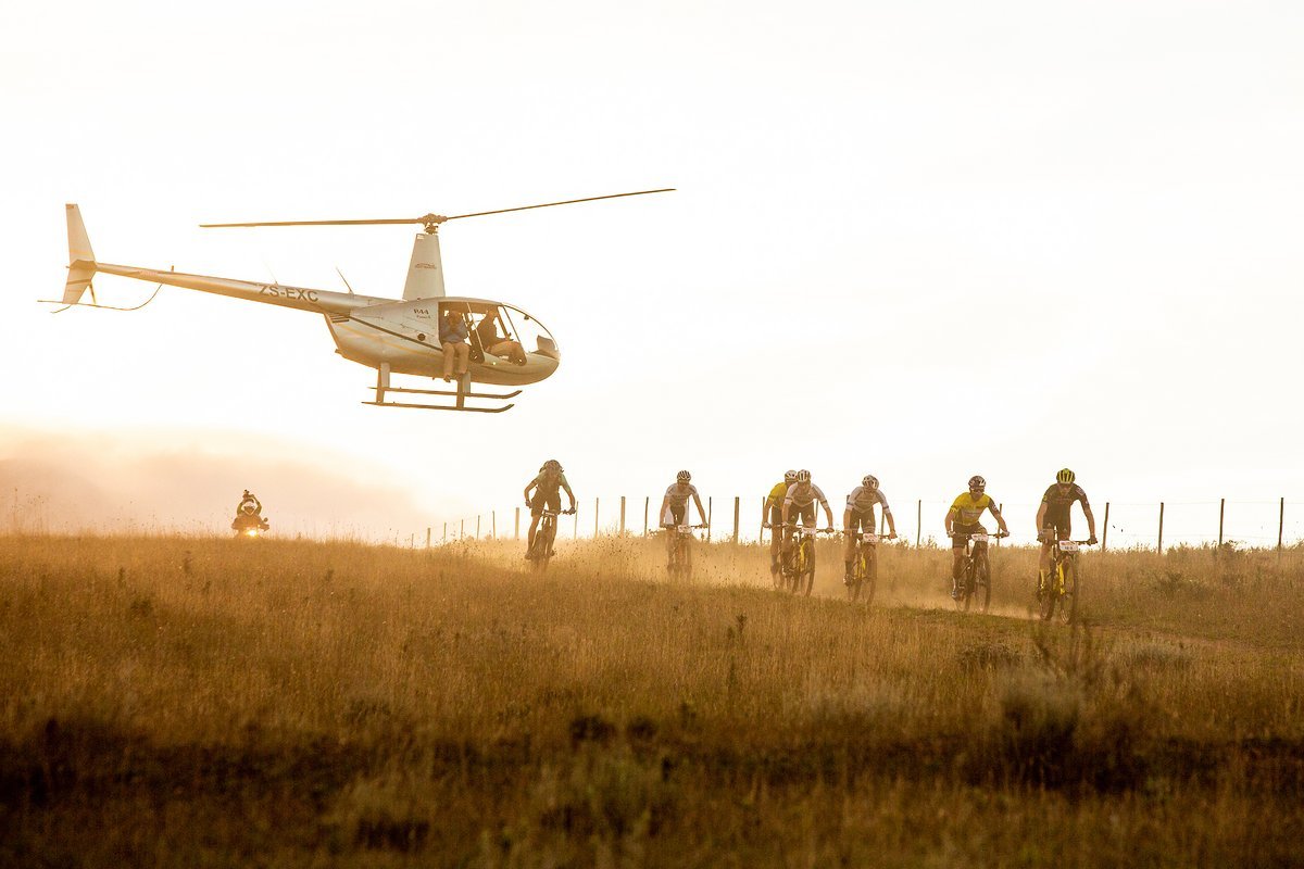 Riders during stage 5 of the 2019 Absa Cape Epic Mountain Bike stage race held from Oak Valley Estate in Elgin to the University of Stellenbosch Sports Fields in Stellenbosch, South Africa on the 22nd March 2019.

Photo by Sam Clark/Cape Epic

PL