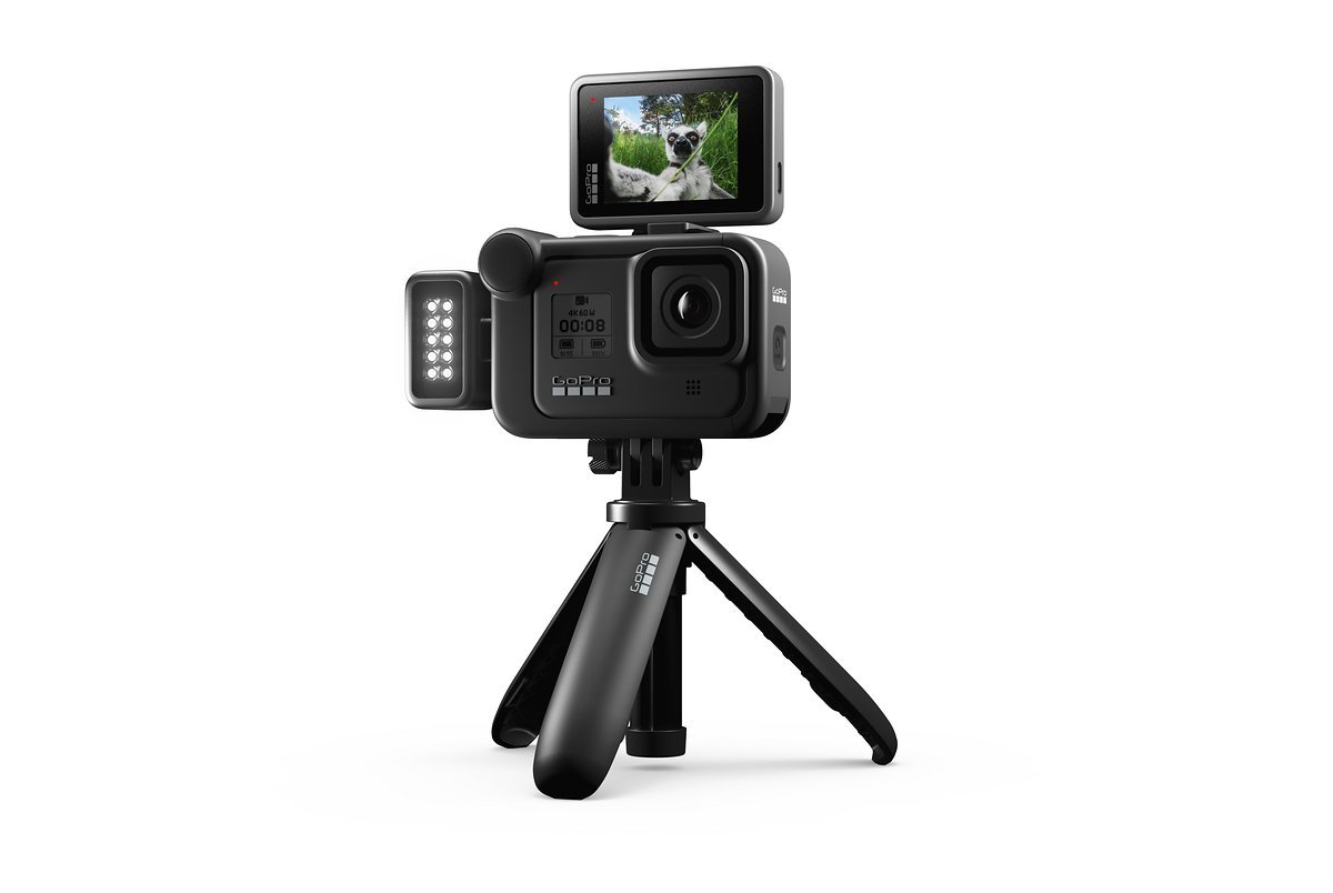 Über ein Mod-System lassen sich praktisch und schnell neue Anbauteile an der GoPro Hero 8 montieren. Über ein Mod-System lassen sich praktisch und schnell neue Anbauteile an der GoPro Hero 8 montieren.