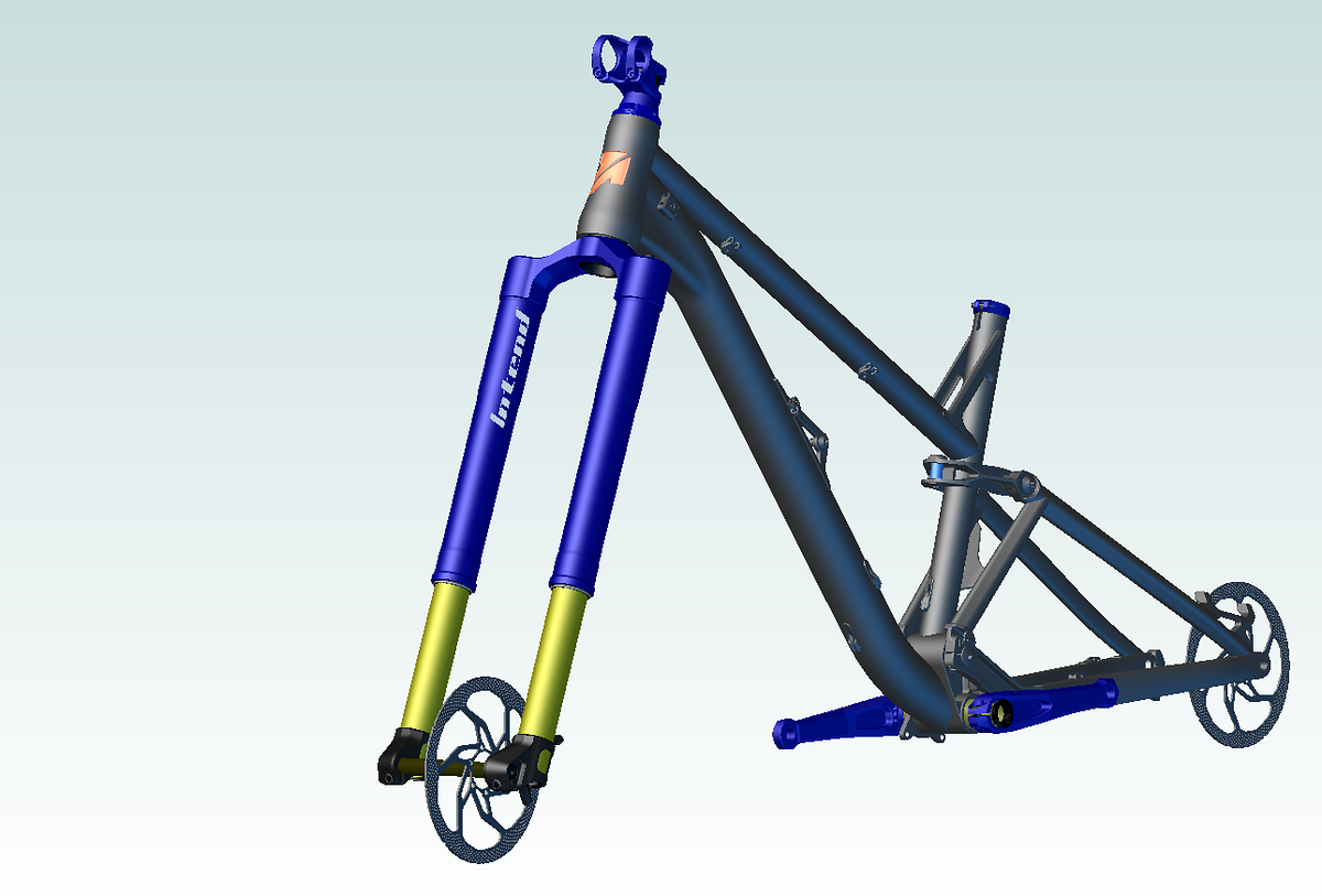 Die Intend Hero „eingebaut“ im Alutech ICB, ein Rahmen, der den Trailbike-Gedanken vor seiner Namensfindung bereits verinnerlicht hat Die Intend Hero „eingebaut“ im Alutech ICB, ein Rahmen, der den Trailbike-Gedanken vor seiner Namensfindung bereits verinnerlicht hat