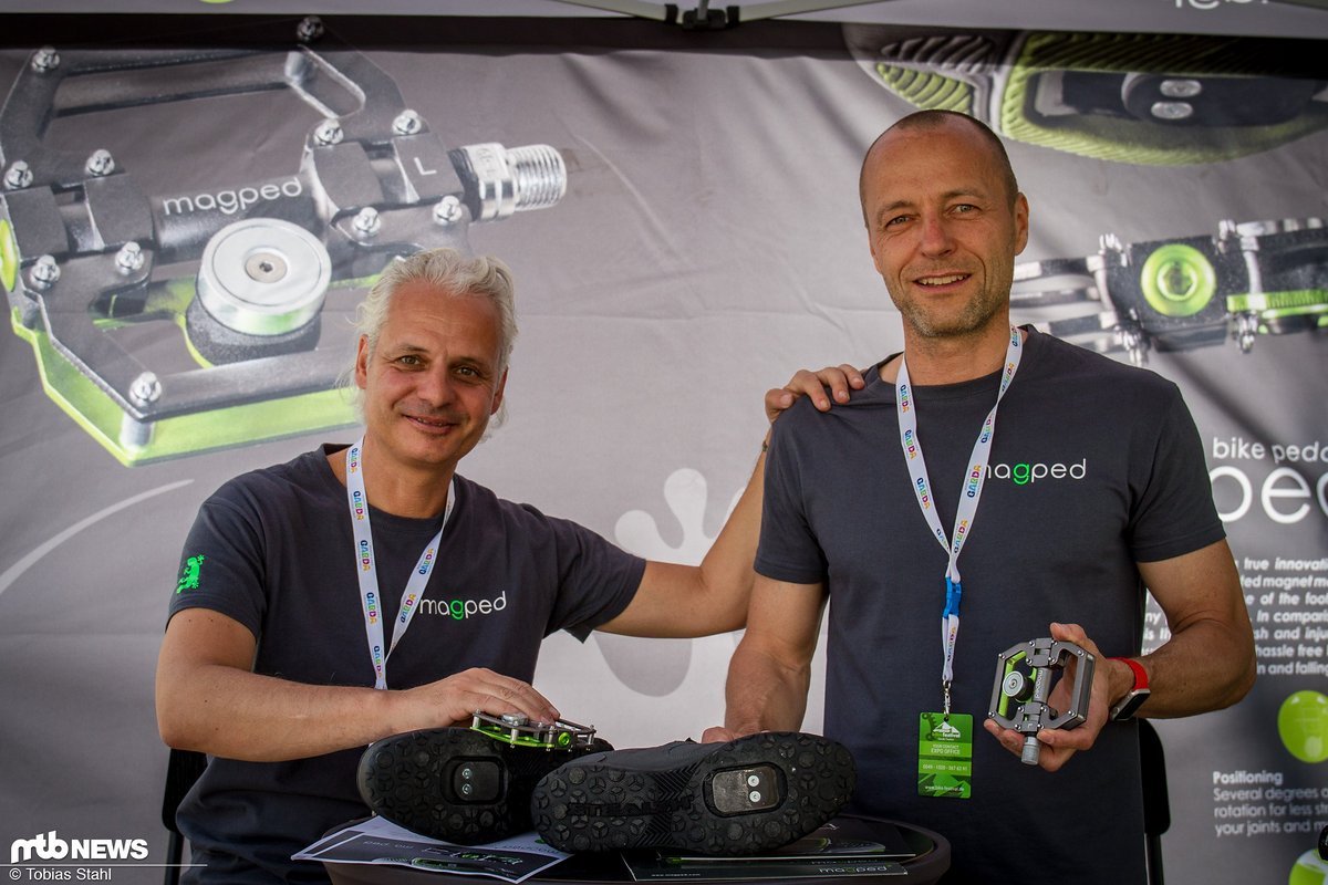 Paul (rechts) und Harald (links) sind Quereinsteiger in die Bike-Industrie und keine Freunde von Klickpedalen Paul (rechts) und Harald (links) sind Quereinsteiger in die Bike-Industrie und keine Freunde von Klickpedalen