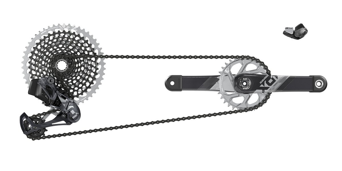 Robuste Stealth-Optik: Die nur wenige Gramm schwerere Gruppe für den Trail- und Endurobereich. SRAM X01 Eagle AXS Robuste Stealth-Optik: Die nur wenige Gramm schwerere Gruppe für den Trail- und Endurobereich. SRAM X01 Eagle AXS