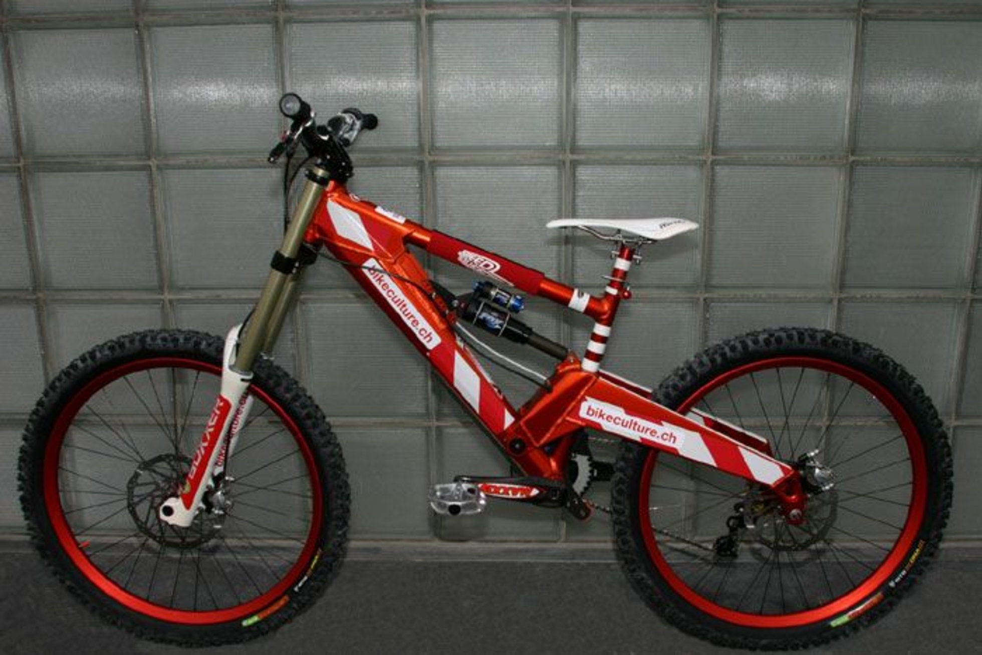 orange downhill bike