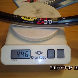 Gewicht Mavic Felge XM 317 26", 559x17, 32 L