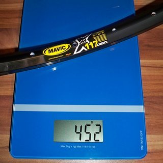 Gewicht Mavic Felge XM 117 Disc 26" / 559x17 / 32 Loch