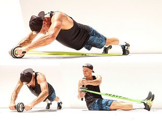 Mit den Resistance Woven Bands kombiniert soll das Core Wheel gleich mehrere Übungen ermöglichen.