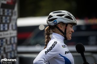 Loana Lecomte durfte auch in Leogang wieder das Siegerinteview geben. Loana Lecomte durfte auch in Leogang wieder das Siegerinteview geben.