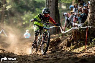 Der deutsche Top-Junior Max Hartenstern hatte einen guten Lauf, bis er im unteren Streckenabschnitt stürzte