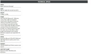 Felt Decree 1 Frameset Specs