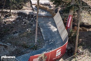 Die neue Streckenführung an der linken Seite des Bikezone Albstadt Drops