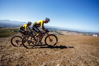 Luca BRAIDOT and Simone AVONDETTO during Stage 1 of the 2025 Absa Cape Epic Mountain Bike stage race held at Meerendal Wine Estate, Cape Town, South Africa on the 17th March 2025. Photo by Nick Muzik/Cape Epic
PLEASE ENSURE THE APPROPRIATE CREDIT IS Luca BRAIDOT and Simone AVONDETTO during Stage 1 of the 2025 Absa Cape Epic Mountain Bike stage race held at Meerendal Wine Estate, Cape Town, South Africa on the 17th March 2025. Photo by Nick Muzik/Cape Epic
PLEASE ENSURE THE APPROPRIATE CREDIT IS