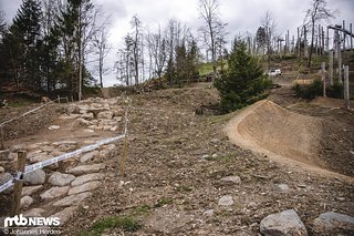 Links Steinfeld, rechts Freeride.