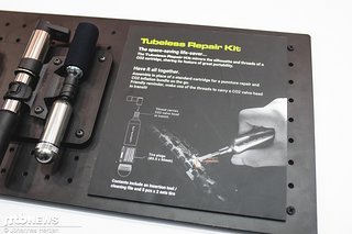 Tubeless Repair Kit mit Tubeless-Salami samt integrierter CO2-Kartusche