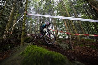 Frischen Waldboden und Steine surfen können Paula und Andi gut ...