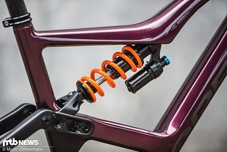 Ein längere Dämpferhub gegenüber dem herkömmlichen Occam resultiert in 10 mm extra Federweg beim Occam LT. Ein längere Dämpferhub gegenüber dem herkömmlichen Occam resultiert in 10 mm extra Federweg beim Occam LT.