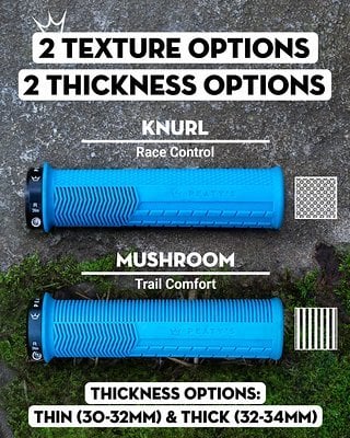 2 Texture Options 2 Thickness Options - Monarch Grip Infographic