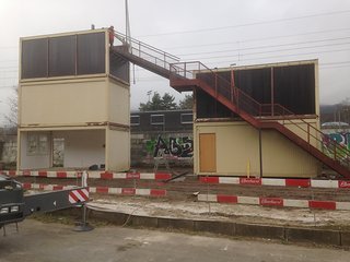 Hier wird die Startrampe gebaut Hier wird die Startrampe gebaut